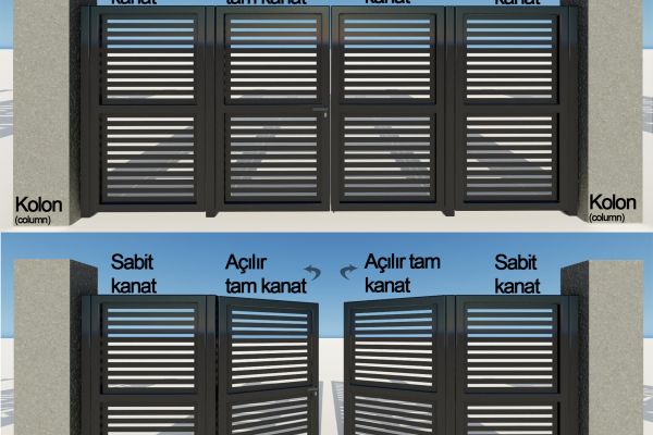 Çift kanat yaya kapısı